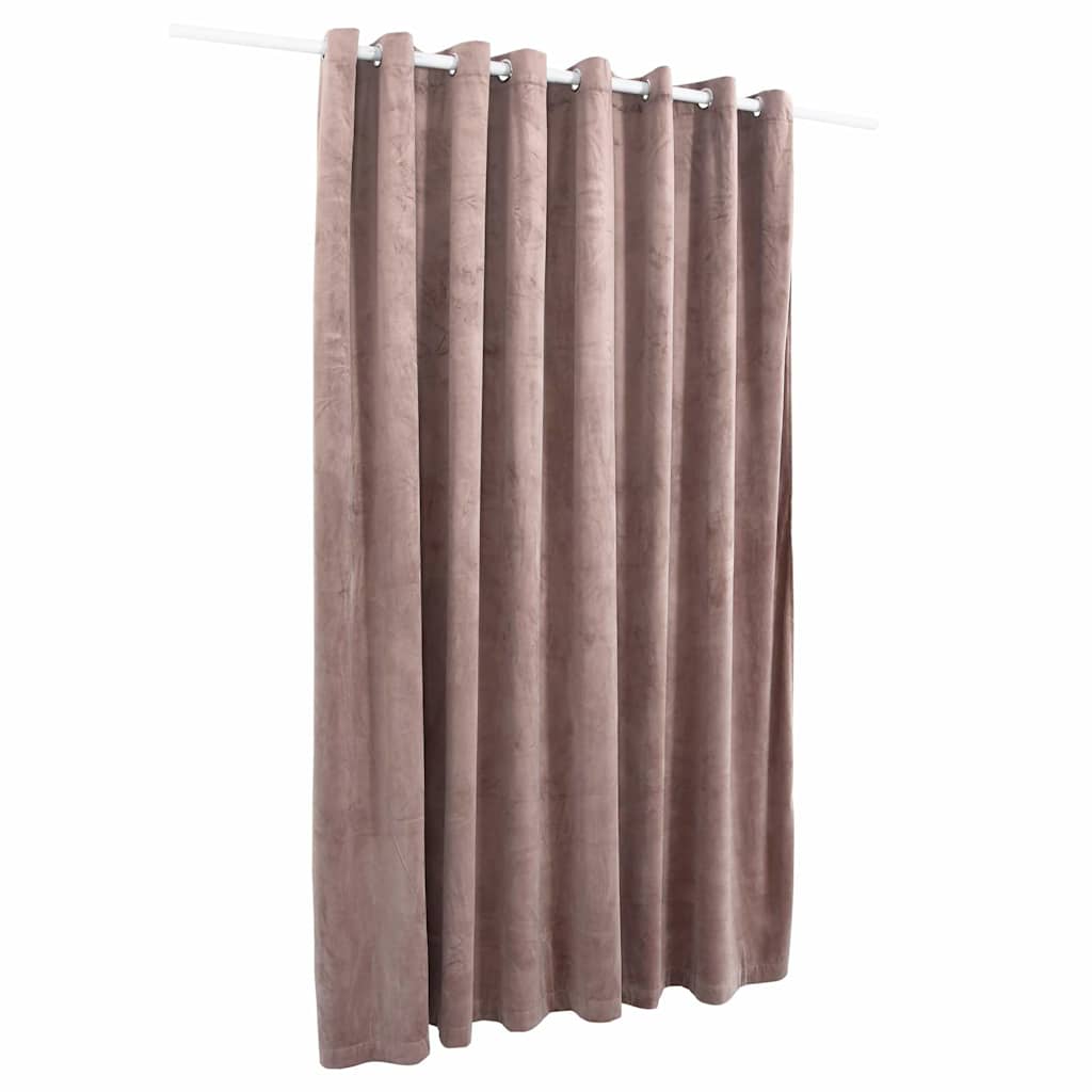Blackout de cortina de Vidaxl con anillos 290x245 cm Velvet Antique Pink