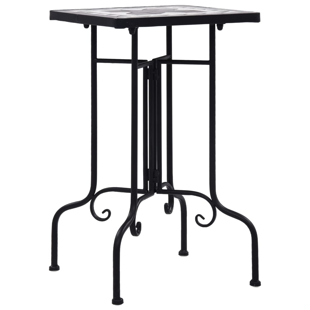 Vidaxl Tabella laterale Ceramica in bianco e nero