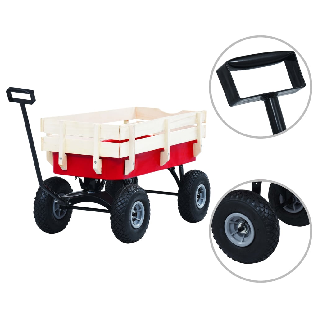 Carrello da giardino VidaXL 150 kg rosso