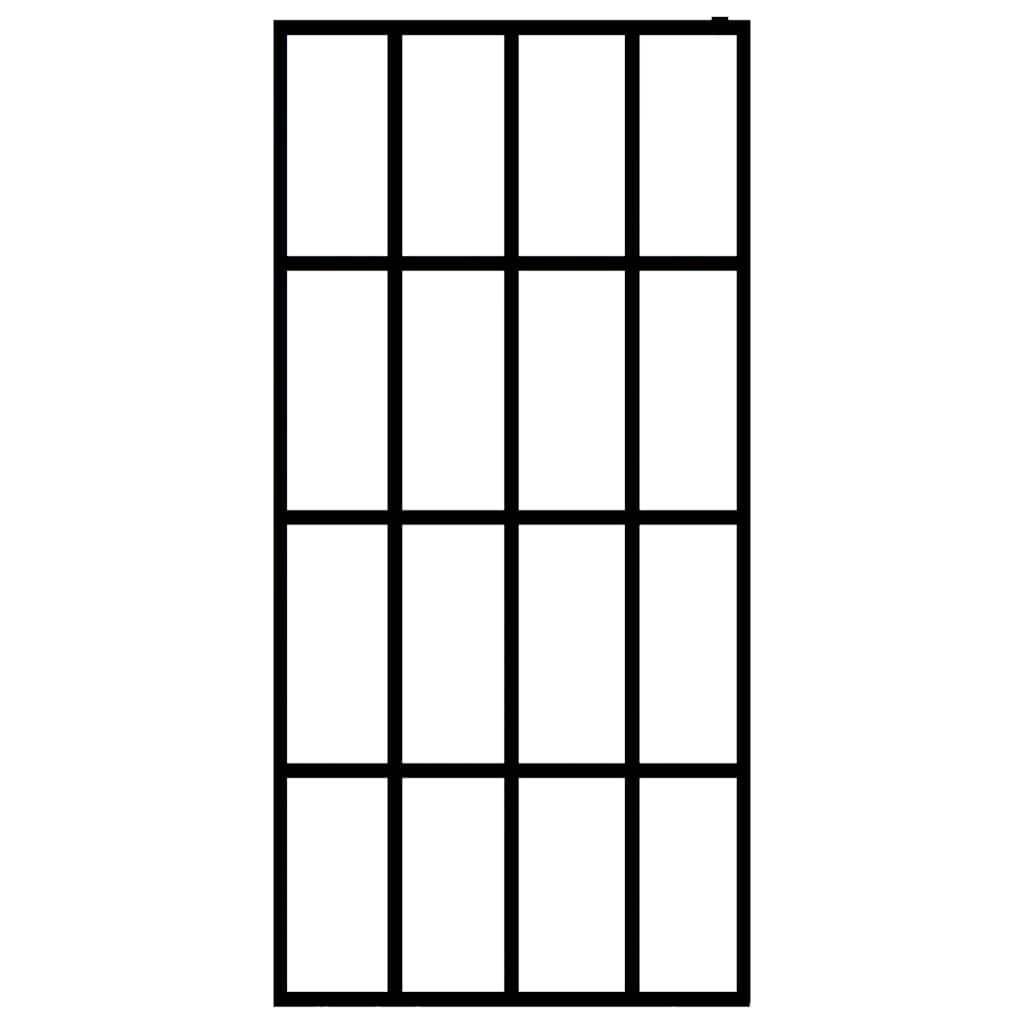Vidaxl inloopdouchewand 80x195 cm mat gehard glas