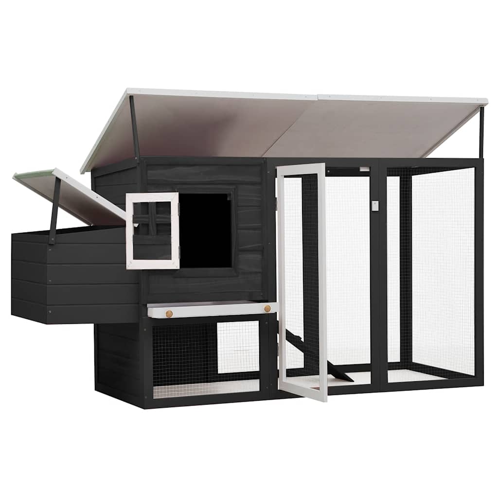 Vidaxl Chicken Coop con Night Loft Wood Grey