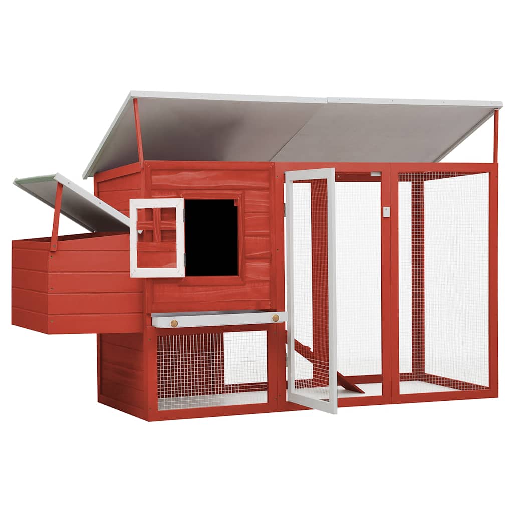 Vidaxl Chicken Coop con Night Loft Red Red