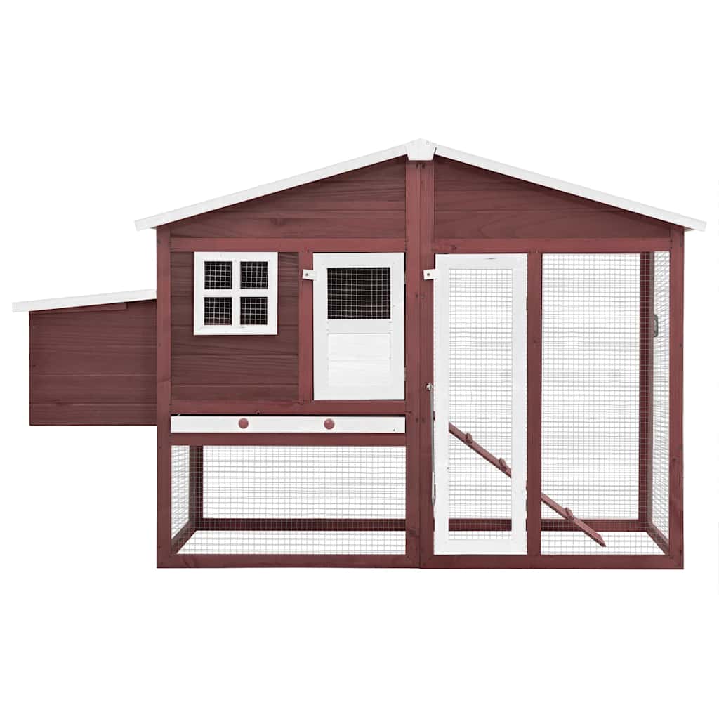 Vidaxl Chicken Coop con Nest Box Solid Vurenhout Mokka e White