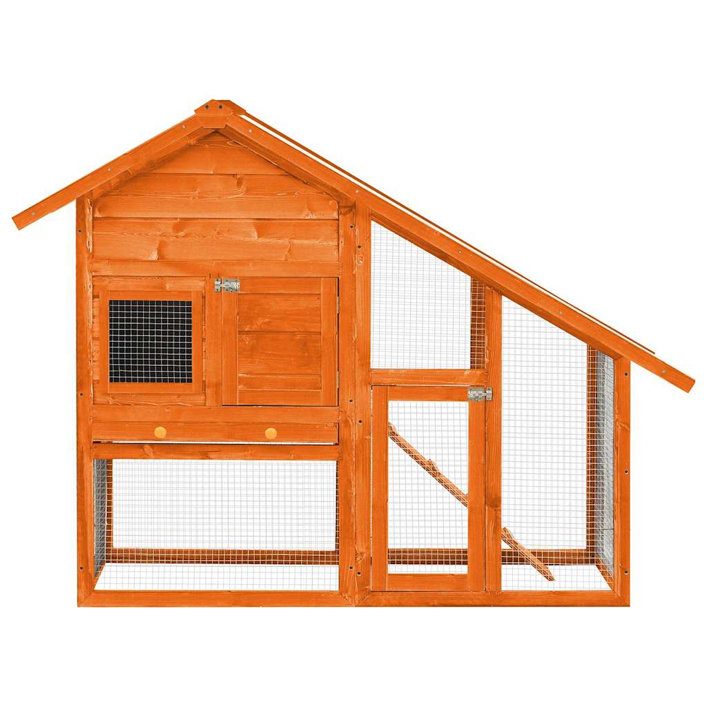 Vidaxl Rabbit Hutch 140x63x120 cm Pineo solido