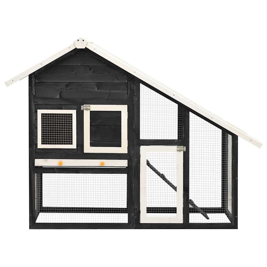 Vidaxl Hutch Rabbit 140x63x120 cm Pine grigio e bianco