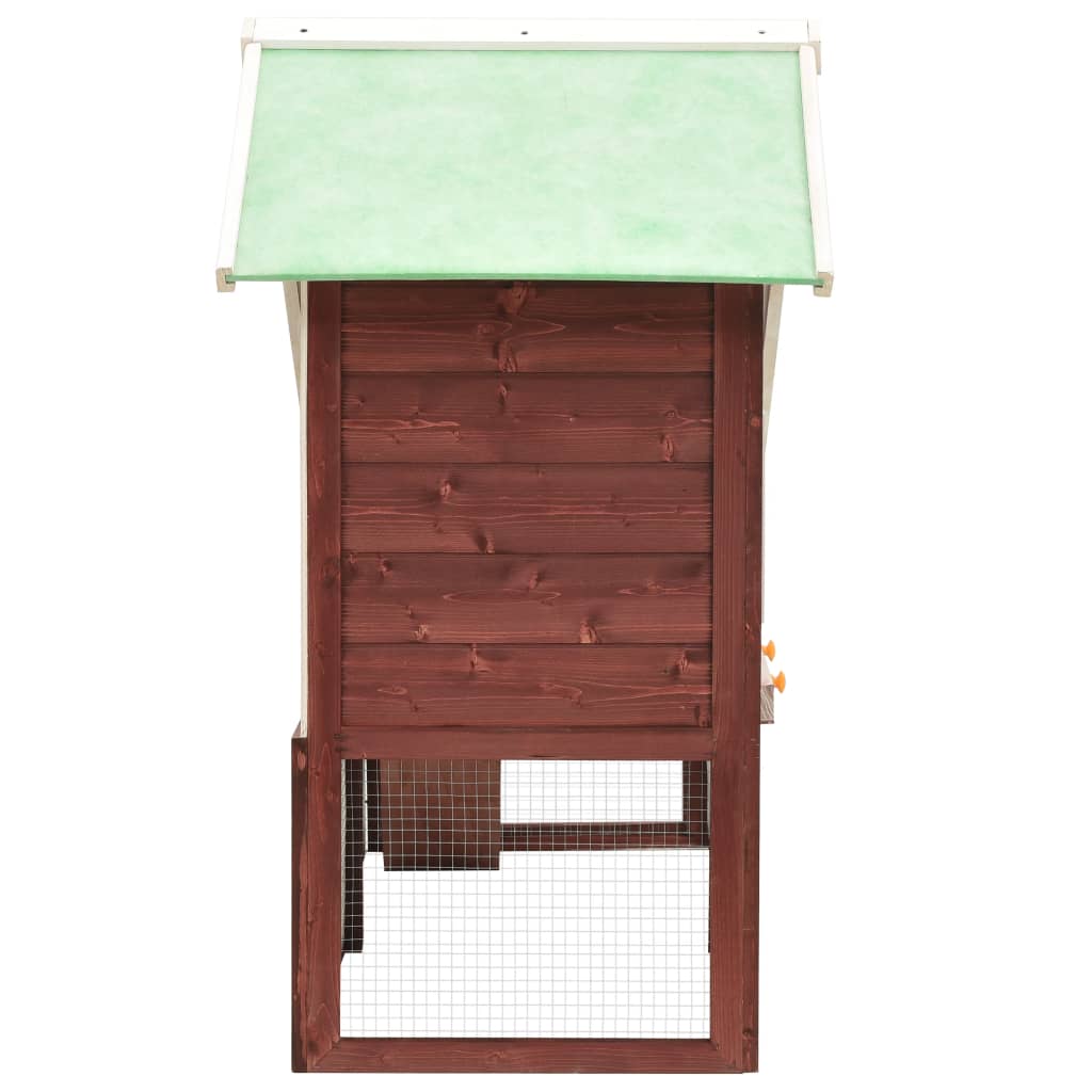 Vidaxl Rabbit Hutch 140x63x120 cm Solid Vurenhout Mokka y White