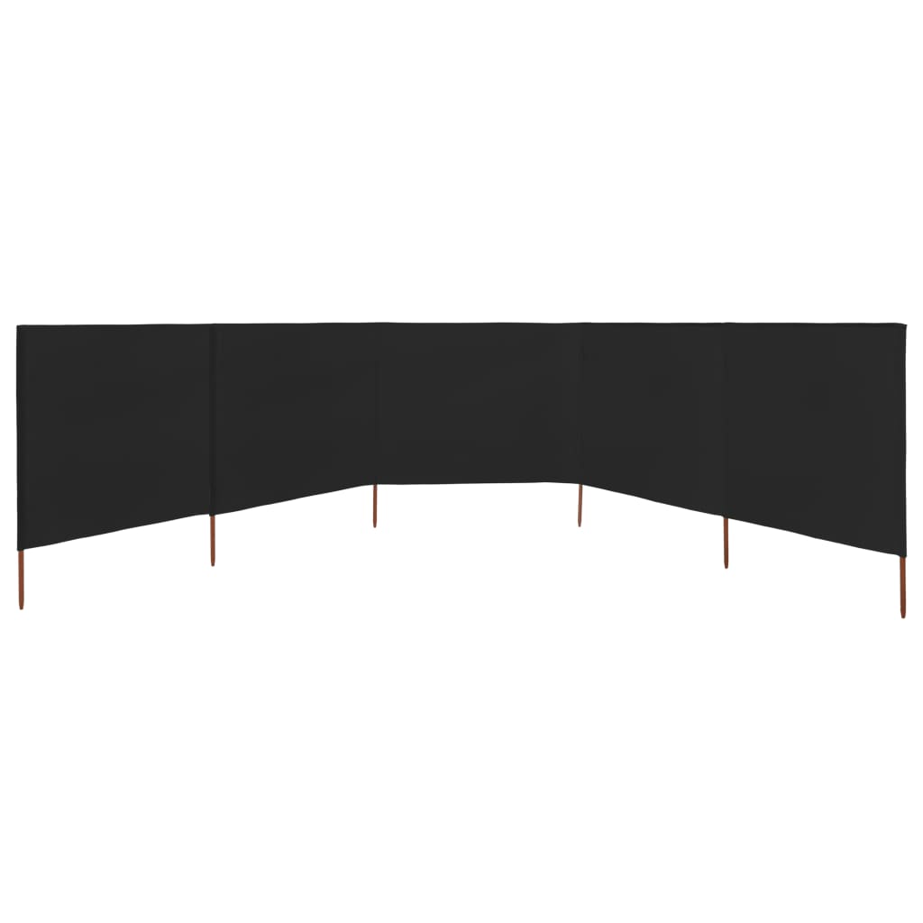 Parabrisas Vidaxl 5 paneles 600x120 cm de tela negra