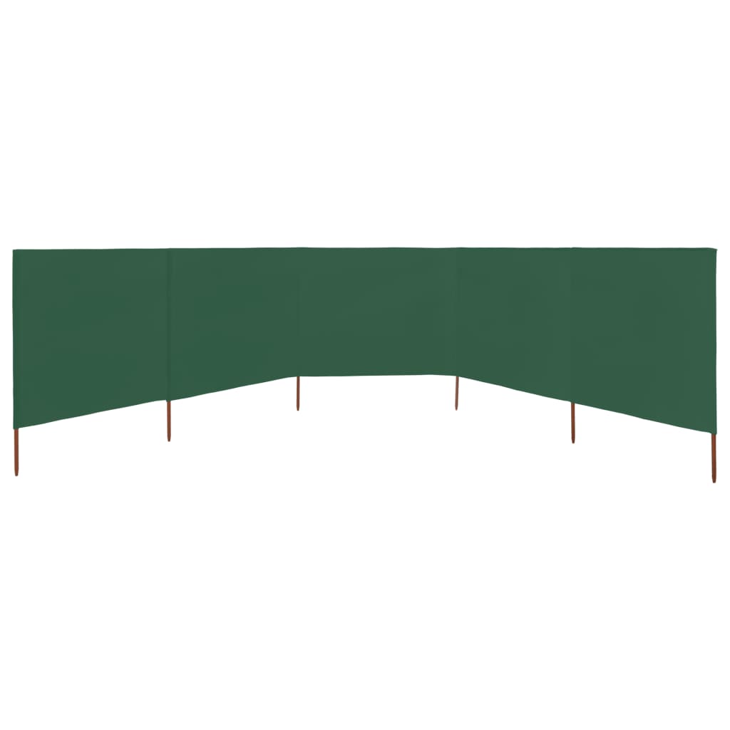 Vidaxl windscherm 5-panelen 600x160 cm stof groen