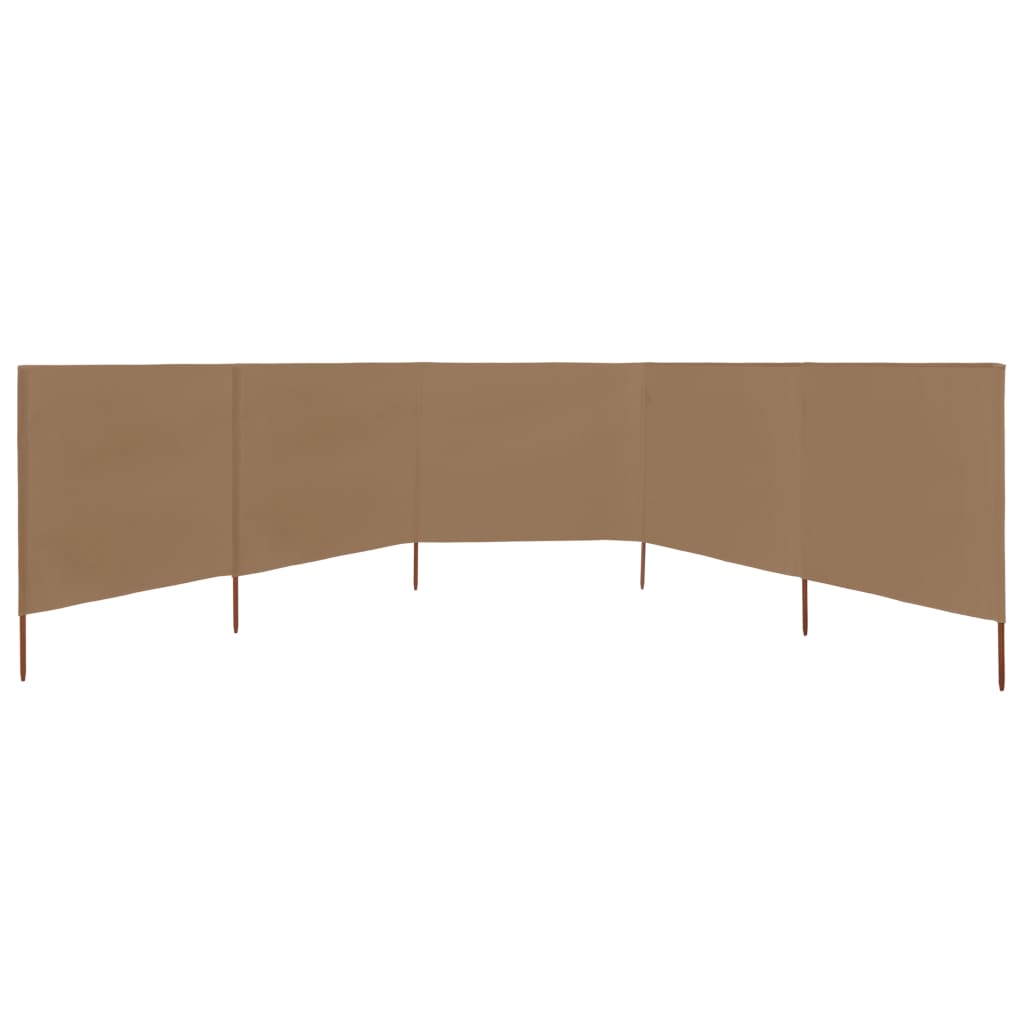 Parabrisas Vidaxl 5 paneles 600x160 cm Taupe de tela