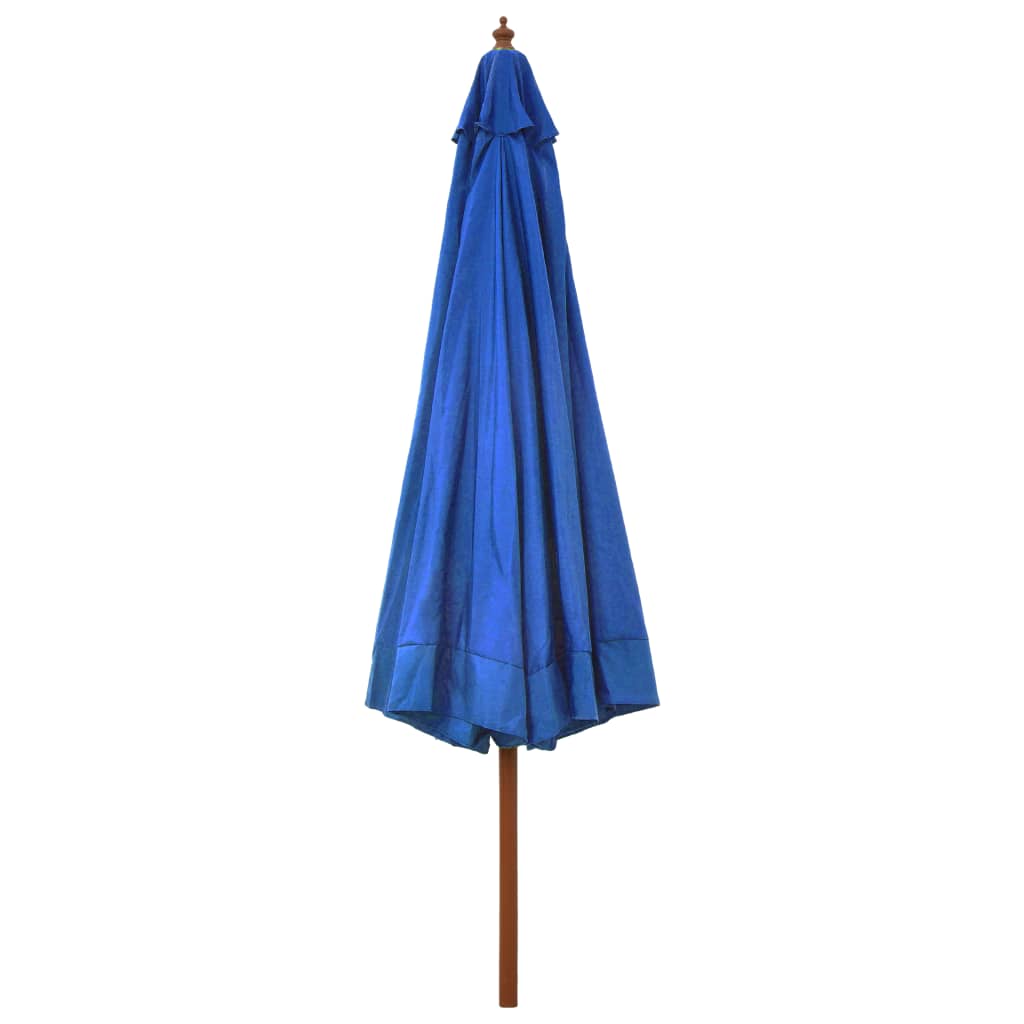 Parasol Vidaxl con poste de madera 330 cm azul azul