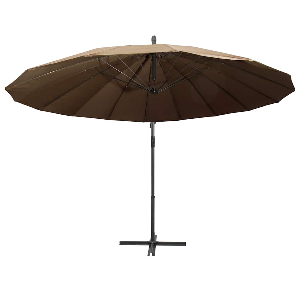 Parasol flotante de Vidaxl con polo de aluminio 3 m taupe