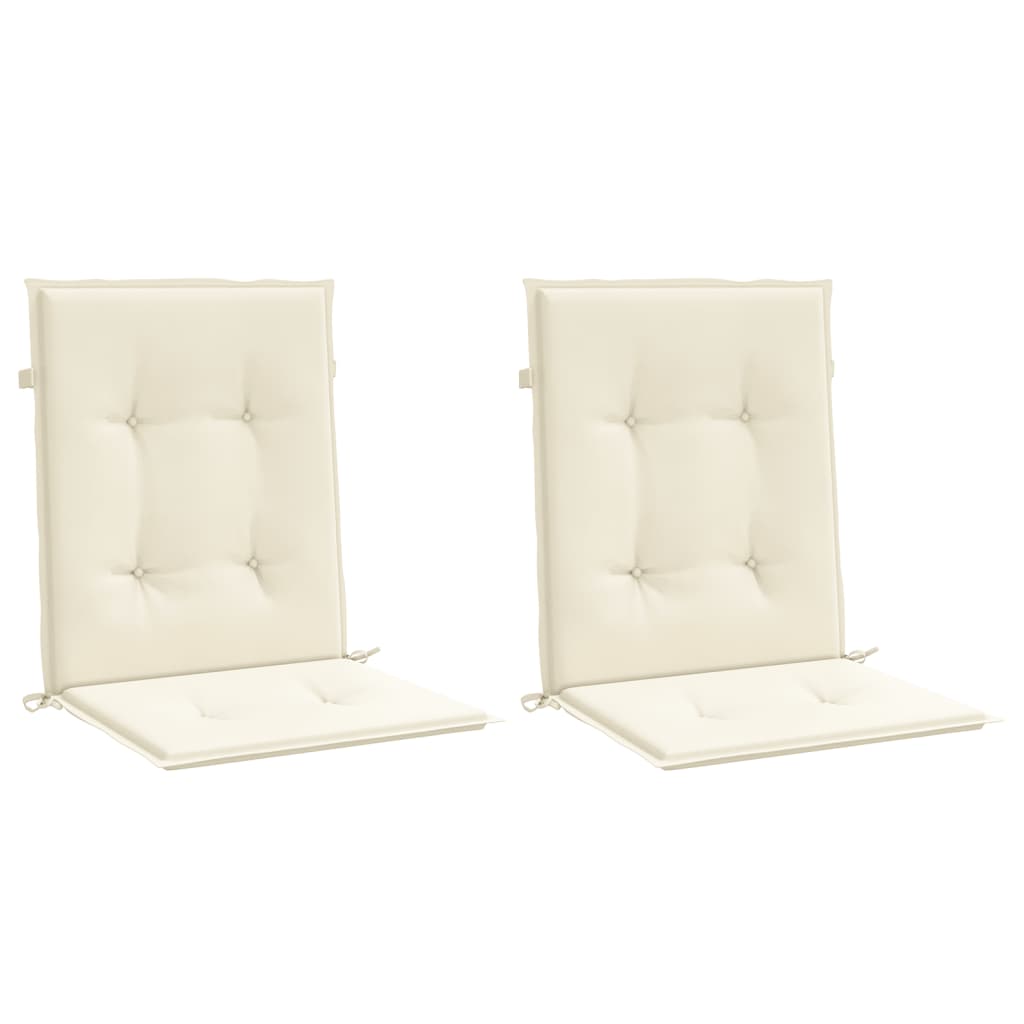 Cojín de silla de jardín Vidaxl bajo 2 st 100x50x3 cm oxford tela crème