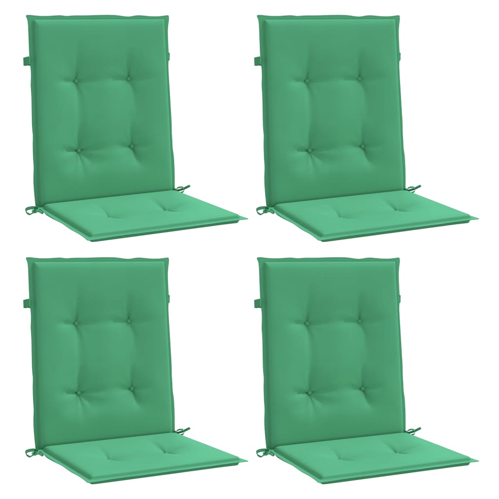 Cojines de silla de jardín de Vidaxl baja hacia atrás 4 pcs 100x50x3 cm oxford tela verde
