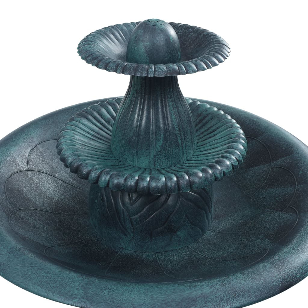 Vidaxl Bird Bath con fontana 50x91 cm di plastica verde