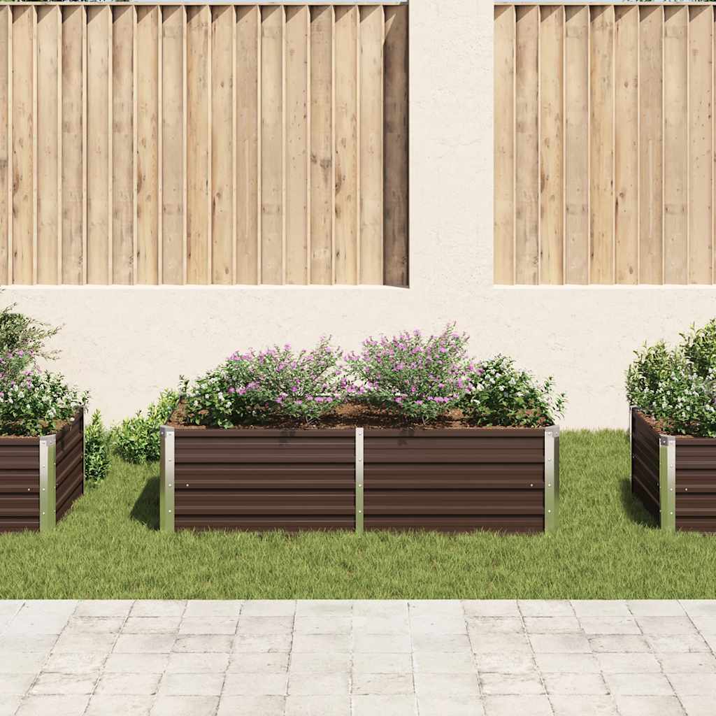 Plantador Vidaxl elevado 160x80x45 cm de acero galvanizado marrón