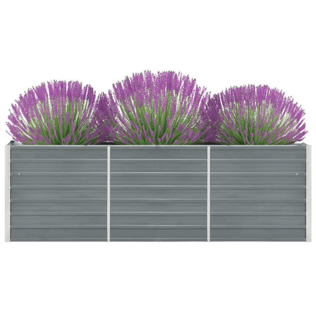 Vidaxl Planter Insertar 240x40x77 cm de acero galvanizado gris