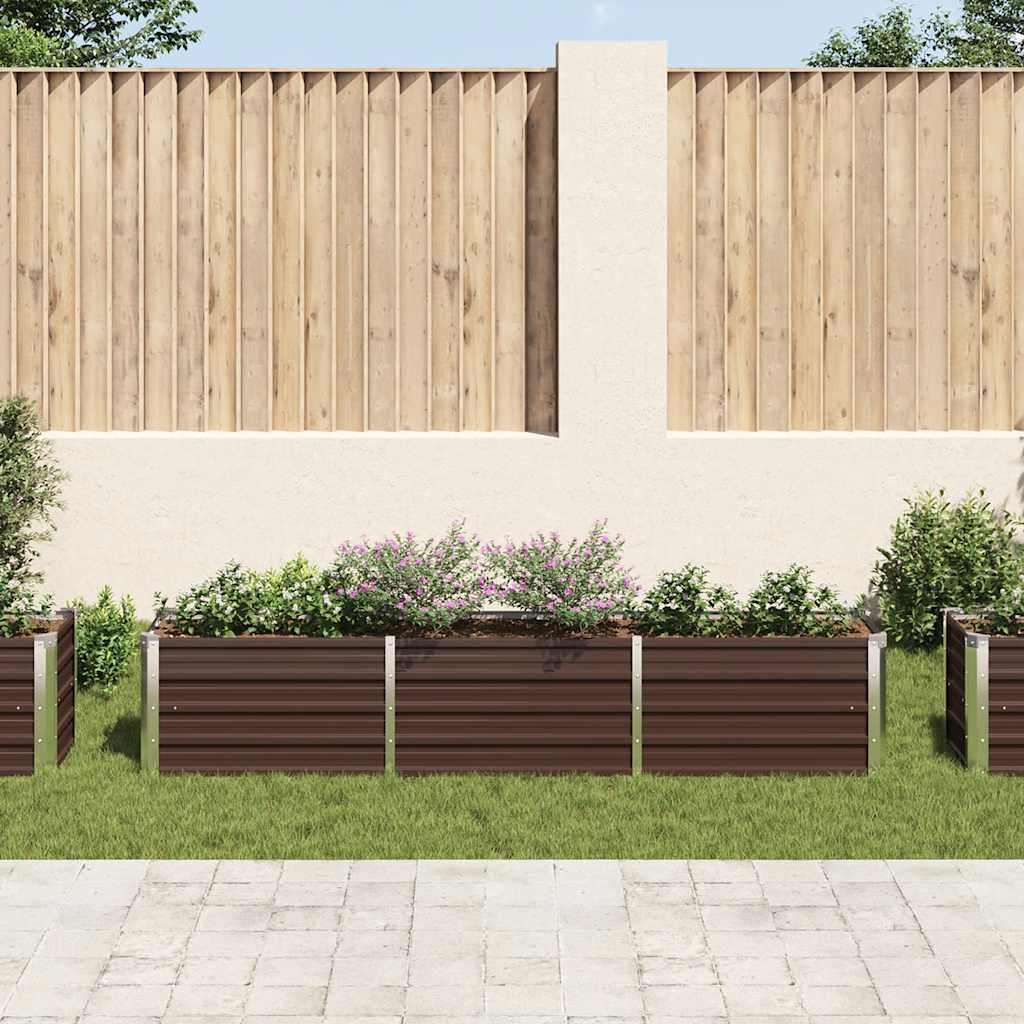 Vidaxl Planter Insertar 240x40x45 cm de acero galvanizado marrón