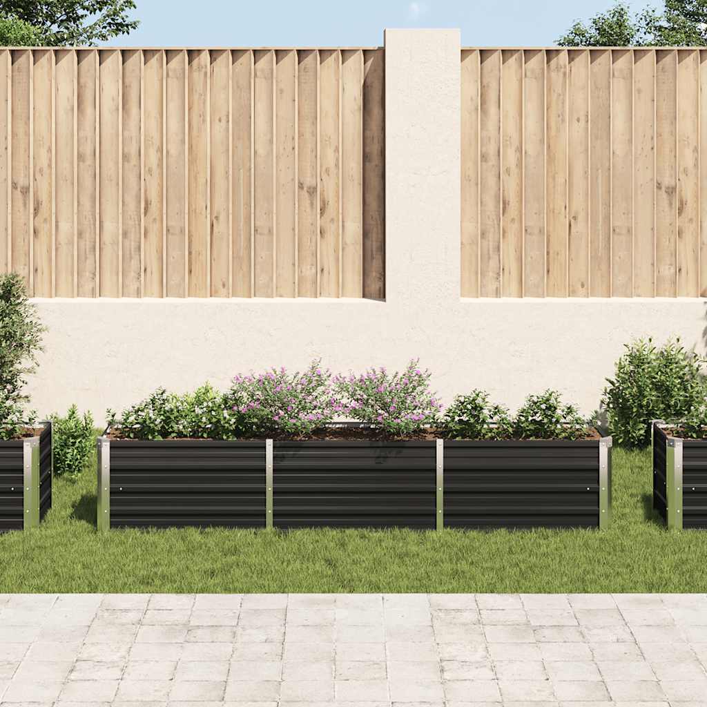 Plantador Vidaxl elevado 240x40x45 cm de acero galvanizado antracita