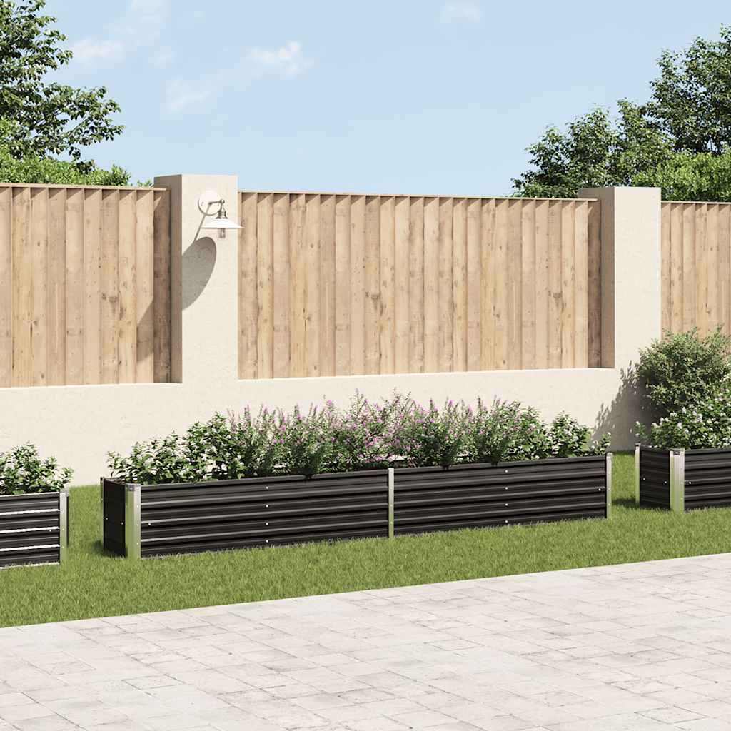 Vidaxl plantenbak verhoogd 320x40x45 cm gegalvaniseerd staal antraciet