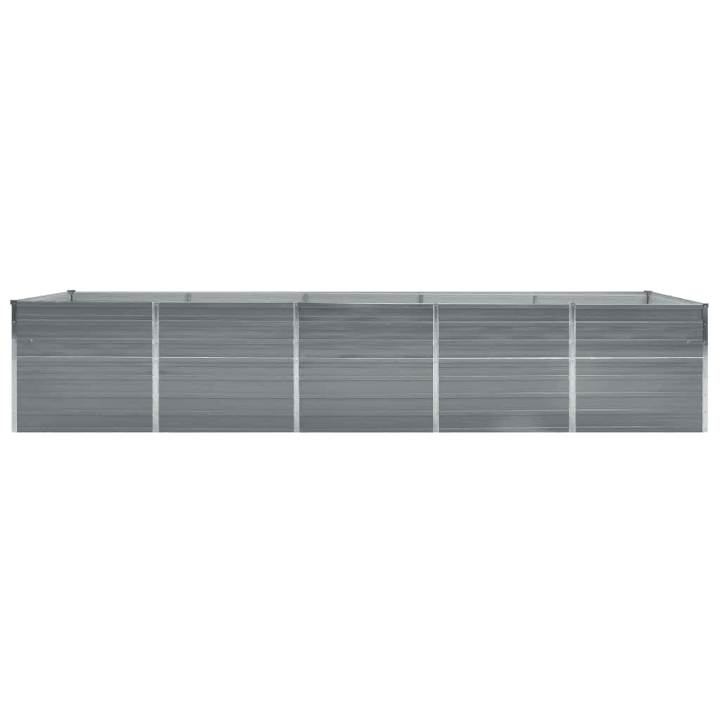 Vidaxl Planning Box elevada 400x80x45 cm de acero galvanizado gris
