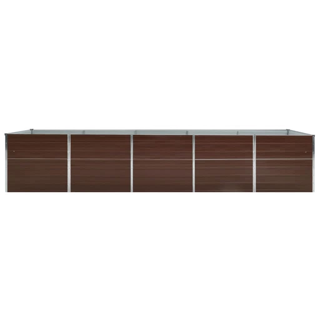 Fioriera vidaxl inserita da 400x80x45 cm marrone galvanizzato