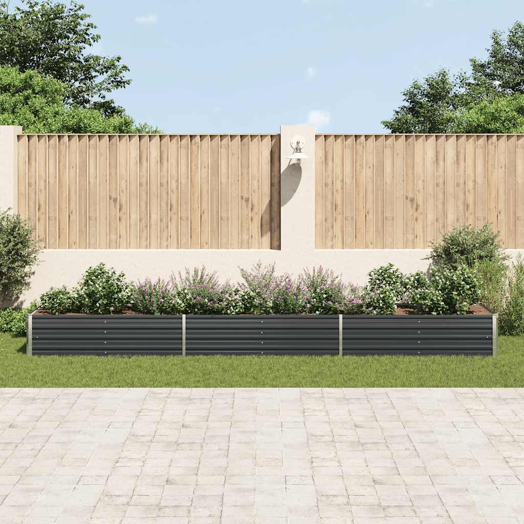Vidaxl plantenbak verhoogd 480x80x45 cm gegalvaniseerd staal antraciet