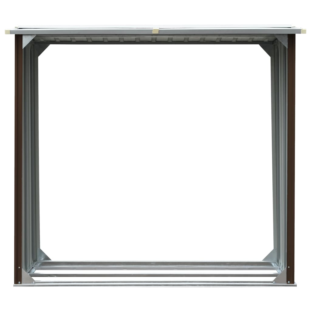 VIDAXL Firewood capannone 172x91x154 cm marrone galvanizzato in acciaio