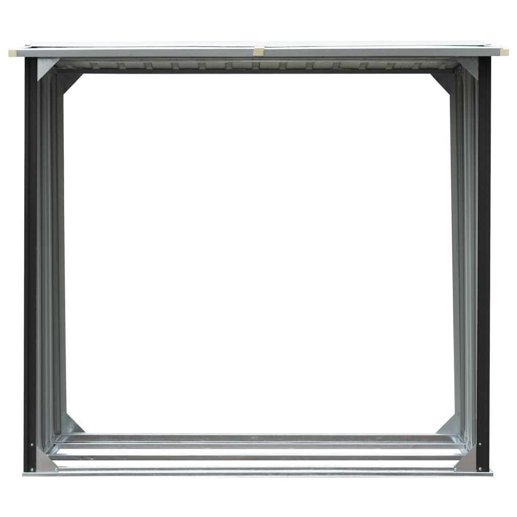 Vidaxl Firewood Shed 172x91x154 cm de acero galvanizado antracita