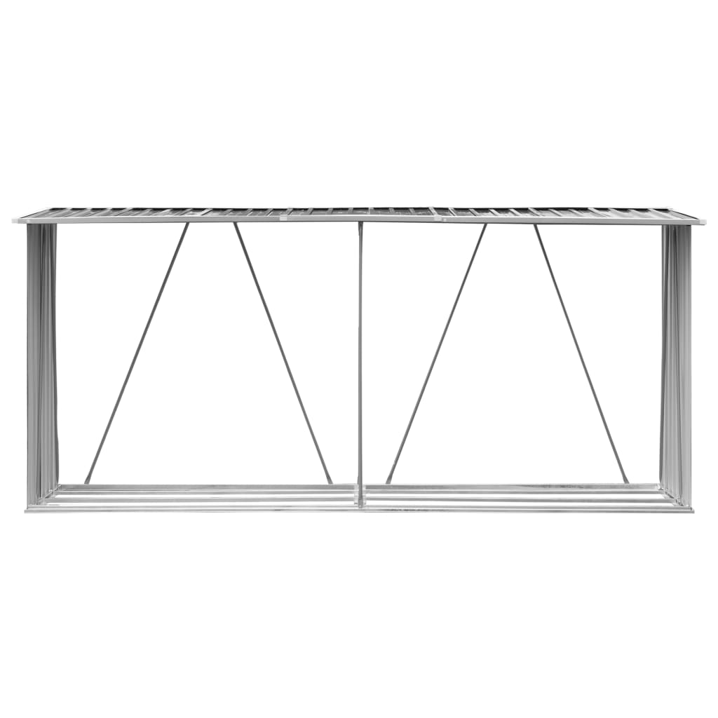 Vidaxl Firewood Shed 330x84x152 cm de acero galvanizado antracita