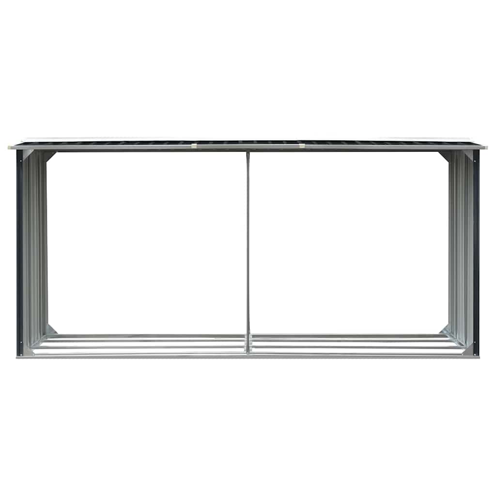 Vidaxl haardhoutschuur 330x92x153 cm gegalvaniseerd staal antraciet
