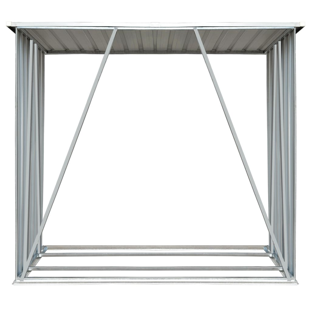 Vidaxl Firewood capannone 163x83x154 cm marrone galvanizzato in acciaio