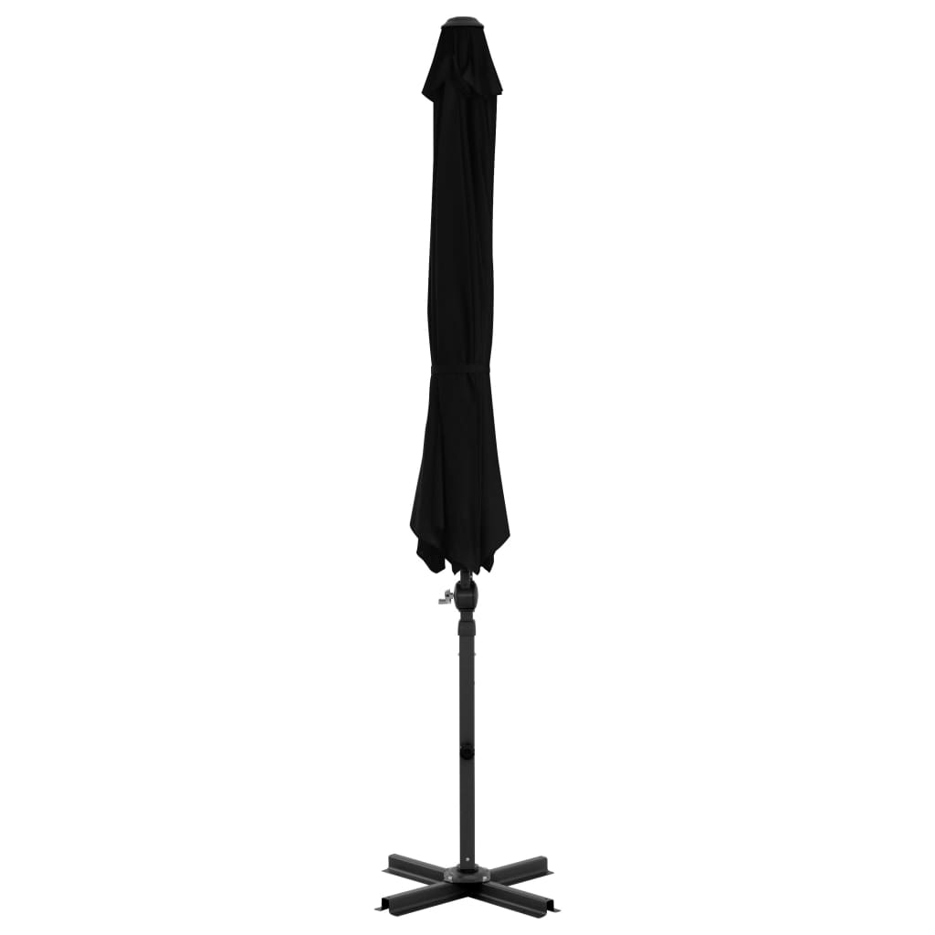 Parasol flotante Vidaxl con poste de aluminio 300 cm negro