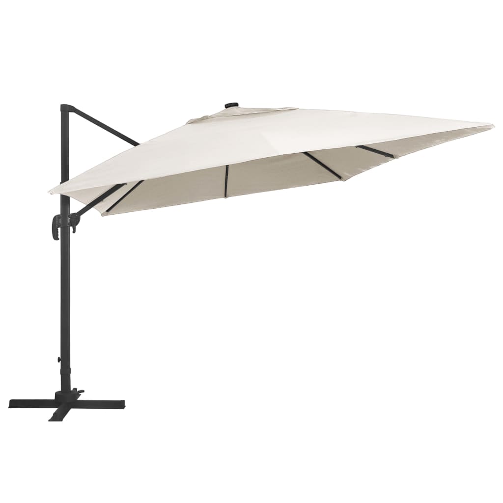 VIDAXL PARASOL FLUAING CON LED e POLE ALLUMINIO 400X300 CM SABBIALE