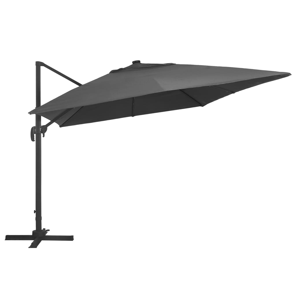 Parasol flotante de Vidaxl con antracita LED y aluminio 400x300 cm