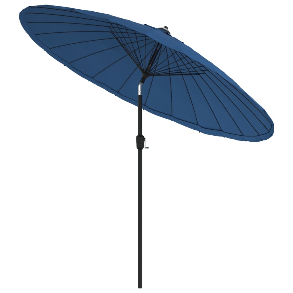 Parasol Vidaxl con polo de aluminio 270 cm azul azul