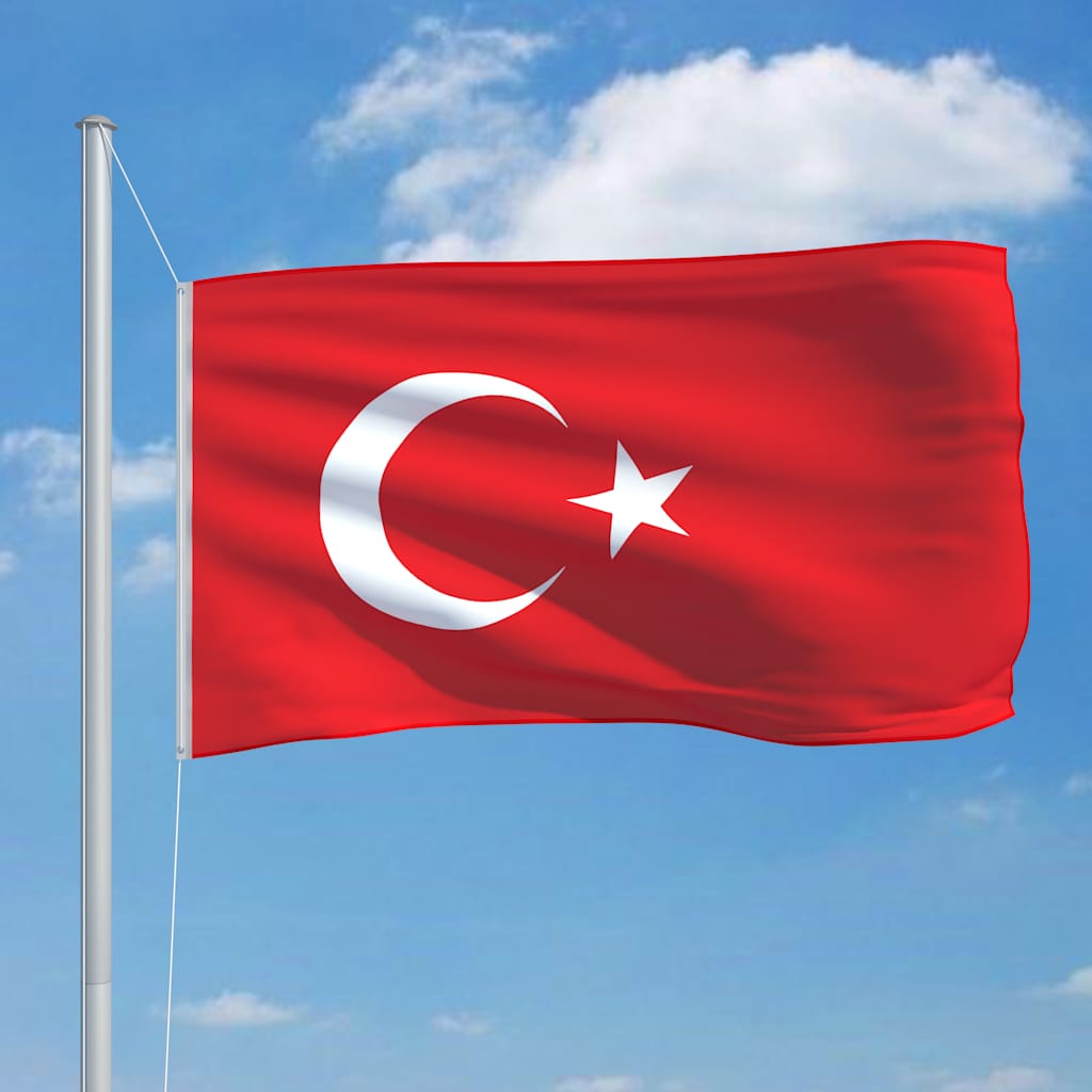 VidaXL bandiera Turchia 90x150 cm