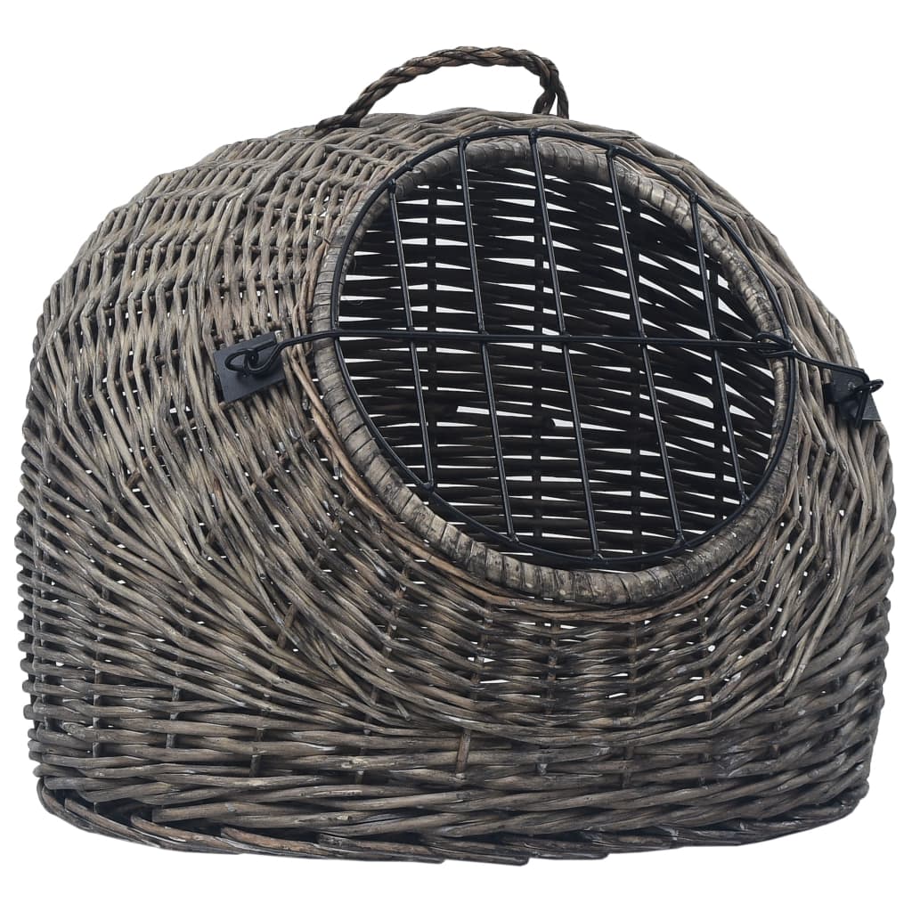 Vidaxl Cat Carrier 45x35x35 cm salice naturale grigio