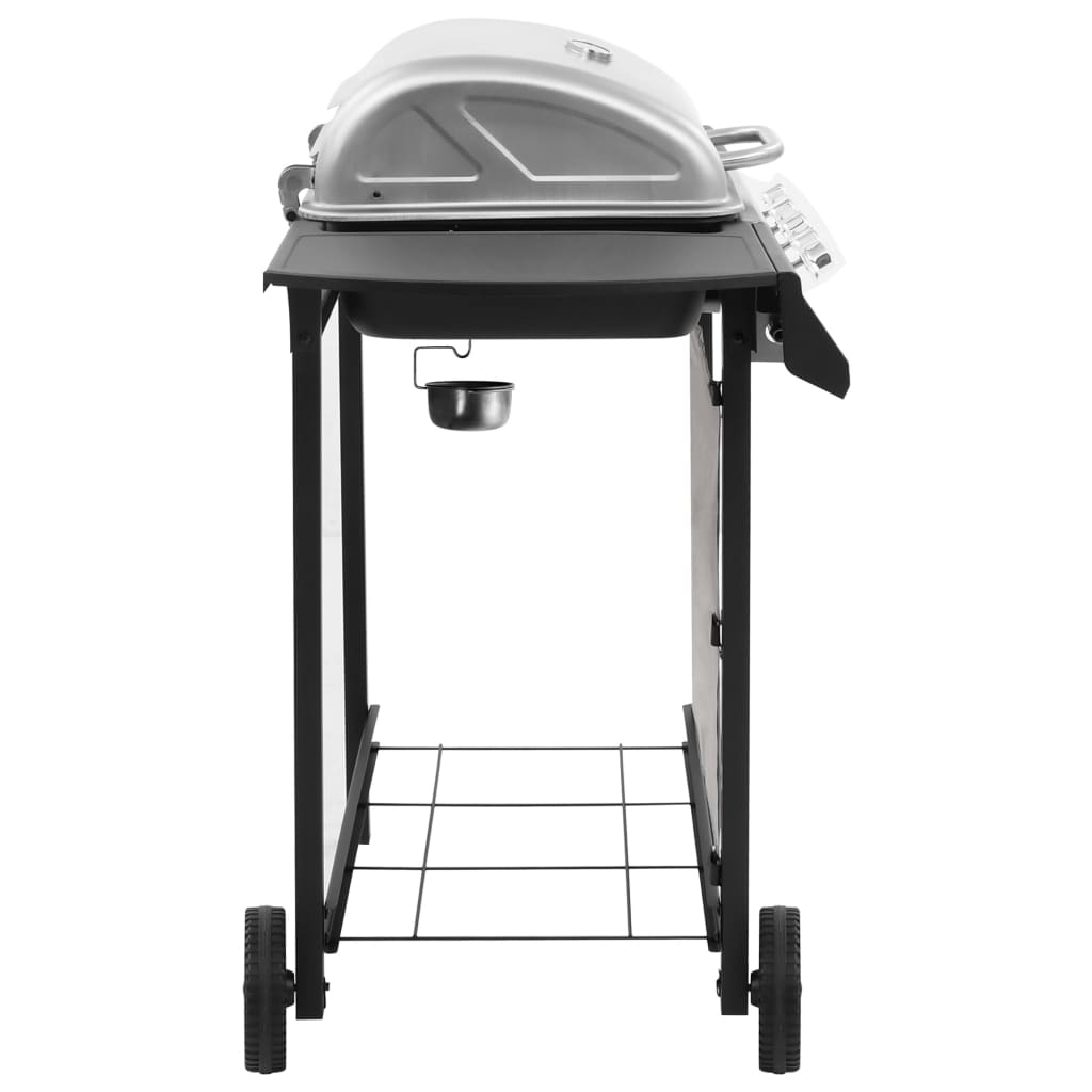 Barbacoa de gas Vidaxl con 4 quemadores de color negro y plateado