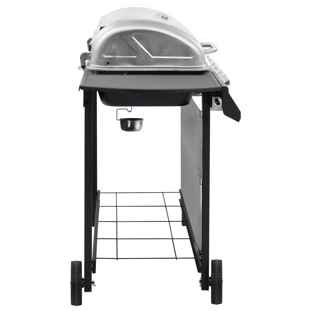Barbacoa de gas Vidaxl con 6 quemadores de color negro y plateado