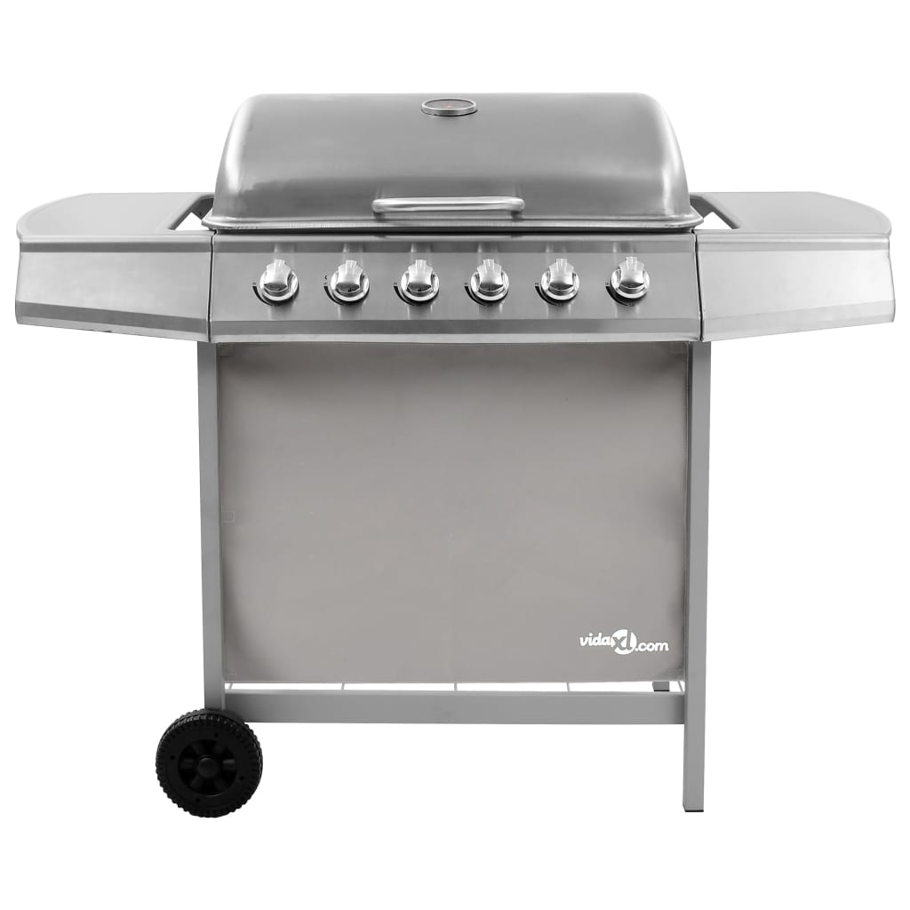 Barbacoa de gas Vidaxl con 6 quemadores de color plateado