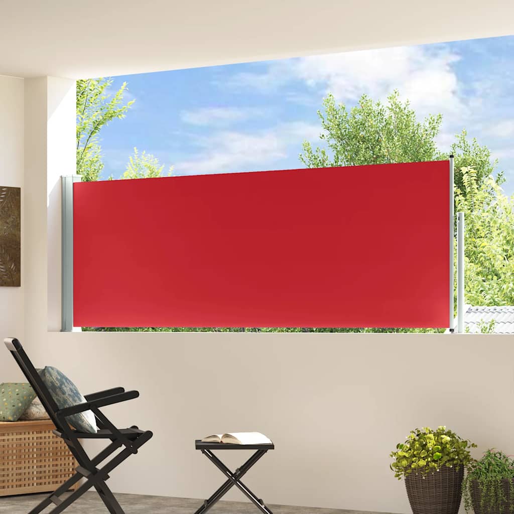 Pantalla de jardín Vidaxl extensible 100x300 cm rojo