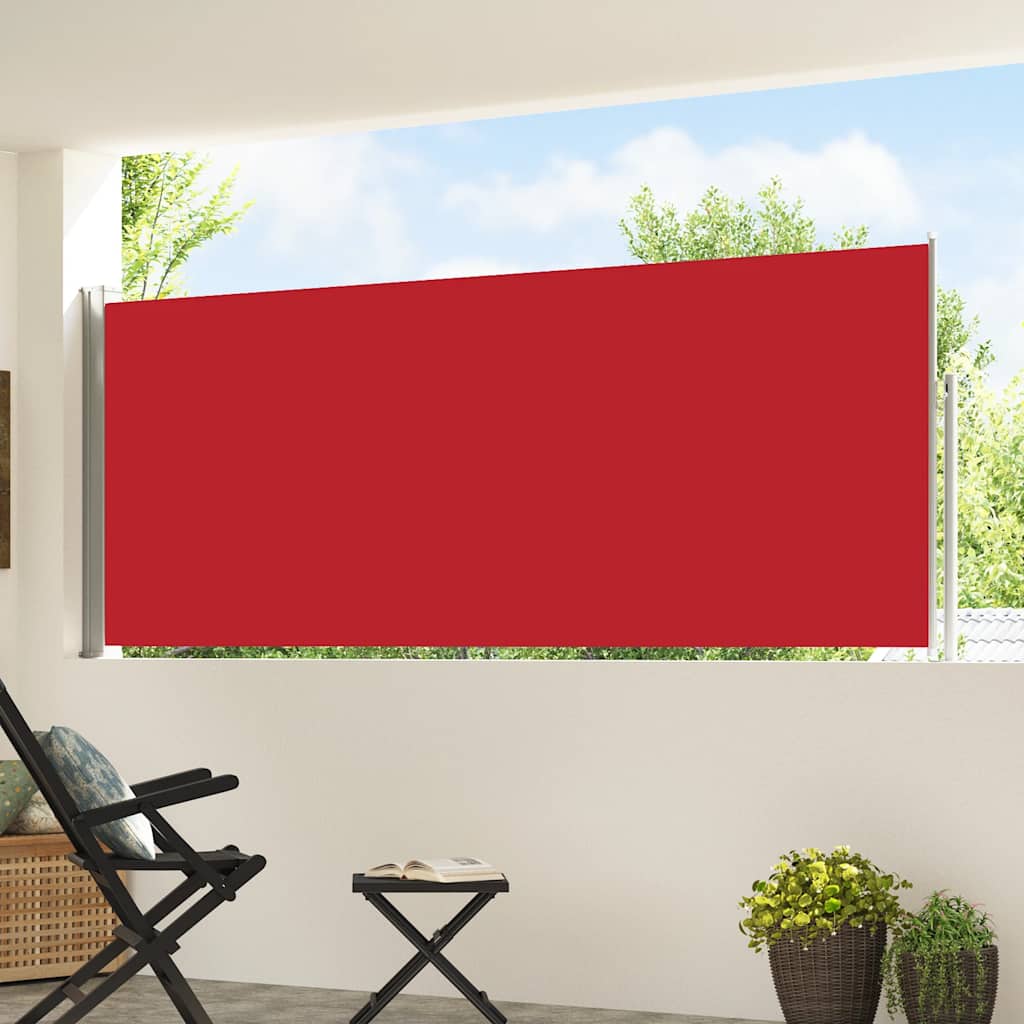 Pantalla de jardín Vidaxl extensible 120x500 cm rojo