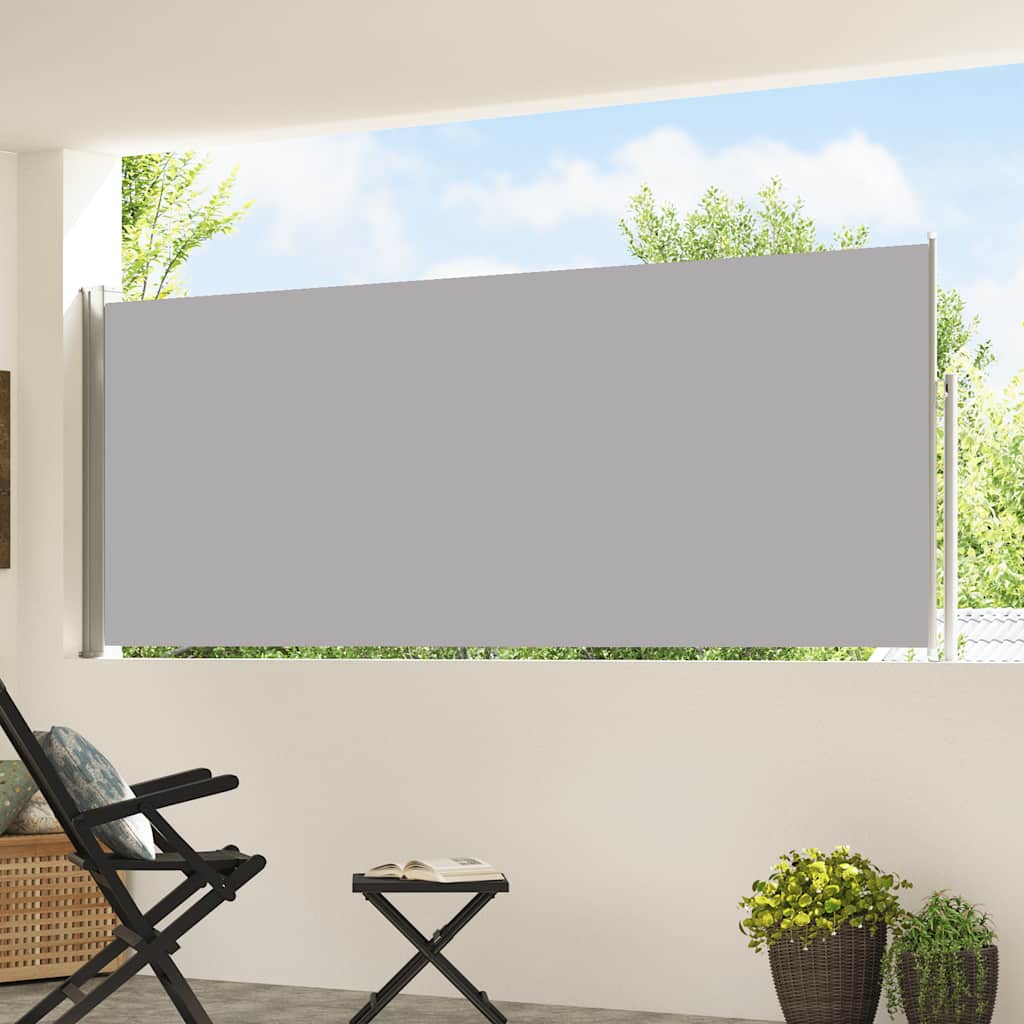 Vidaxl tuinscherm uittrekbaar 120x500 cm grijs