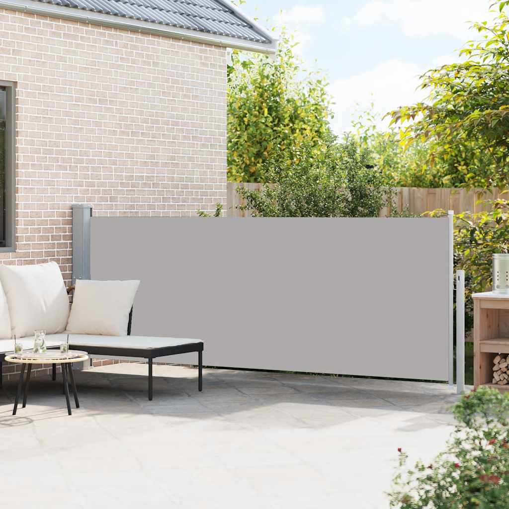 Vidaxl tuinscherm uittrekbaar 140x500 cm grijs