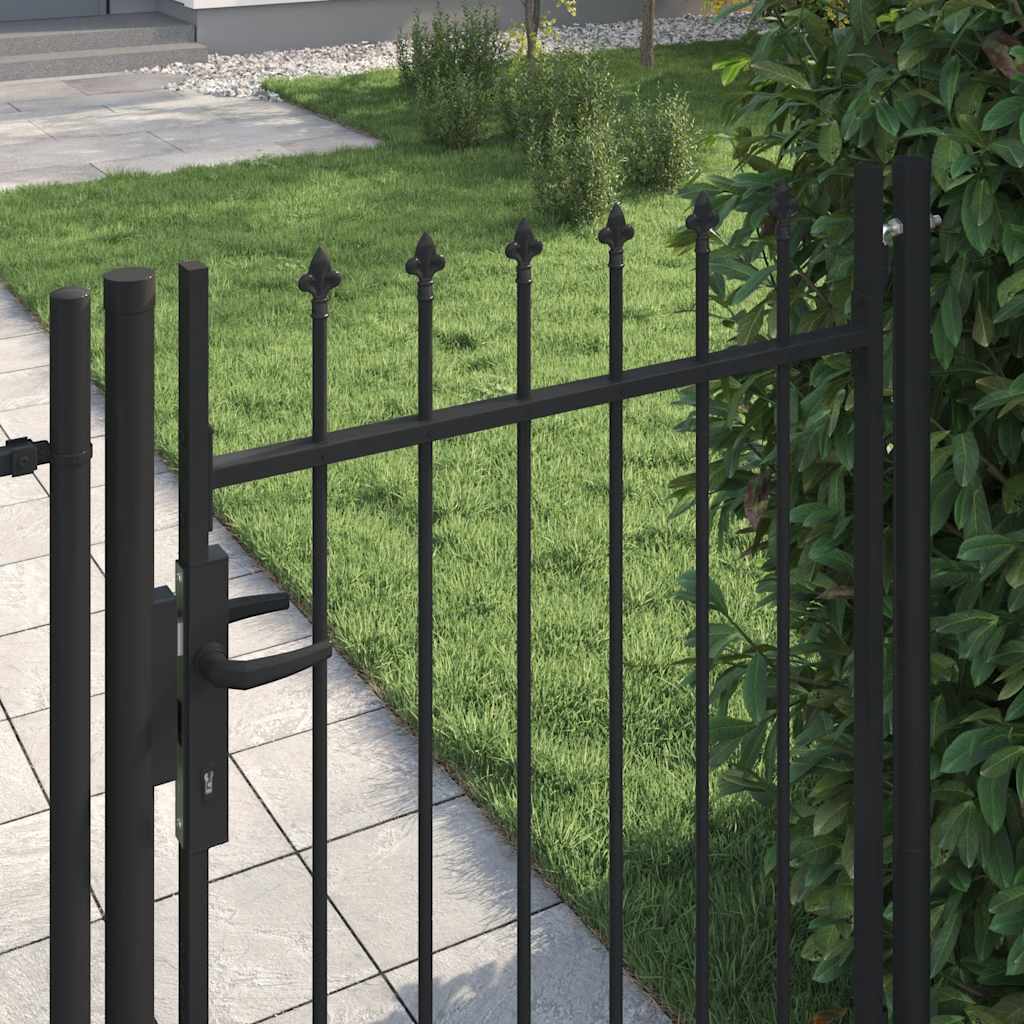 Porta Vidaxl con top appuntito solo 1x1,2 m in acciaio nero