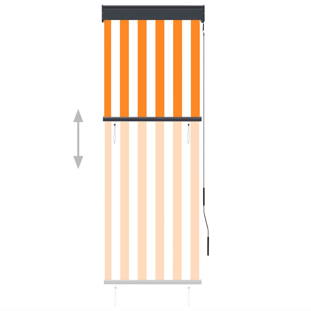 Vidaxl Roller Blind para afuera de 60x250 cm blanco y naranja