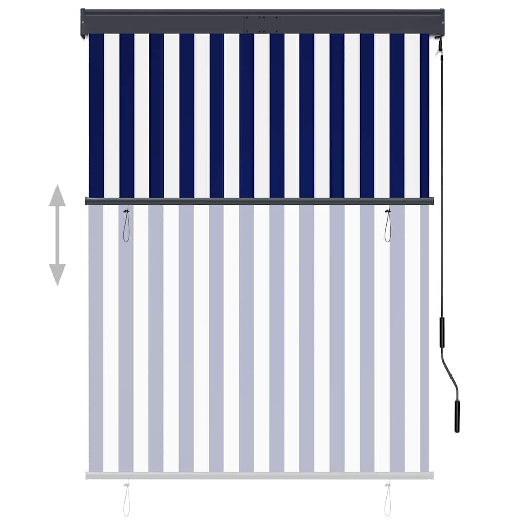 Tenda a rullo da esterno Vidaxxl 120x250 cm blu e bianca