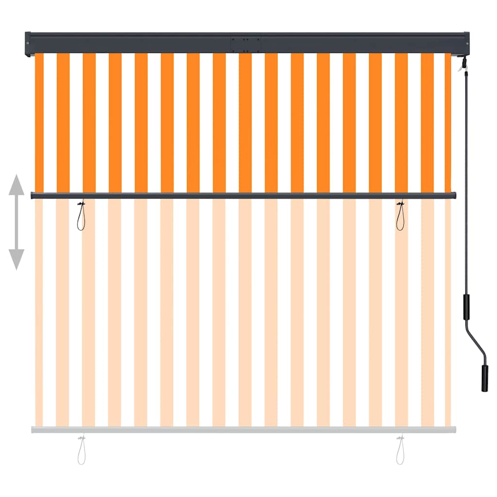 Tenda a rullo da esterno Vidaxxl 160x250 cm bianca e arancione