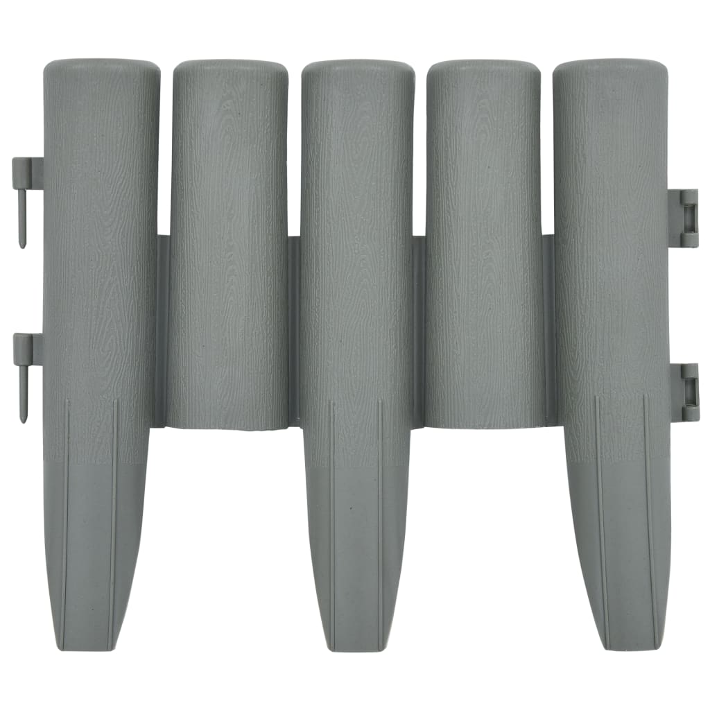Vidaxl Gazon bordes 36 st 10 m pp gris