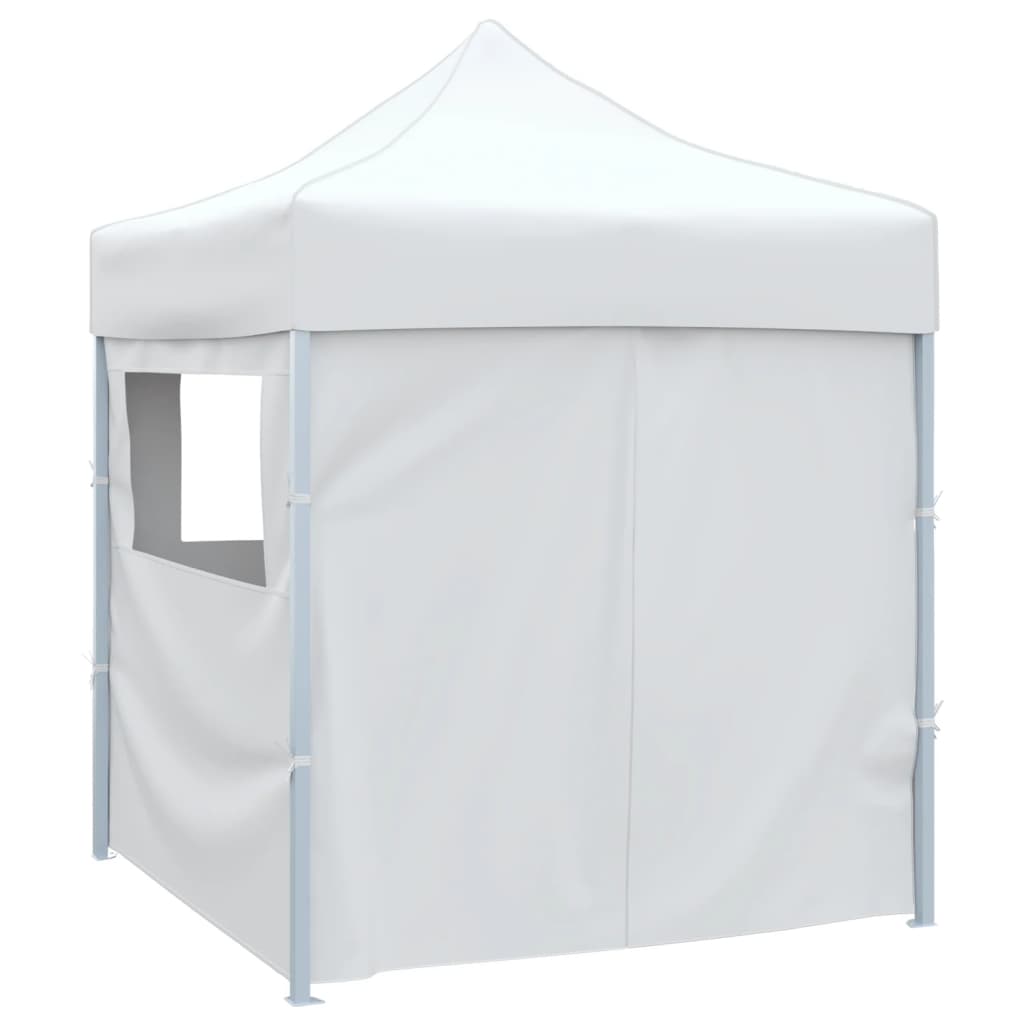 Tenda da festa Vidaxl con 4 pareti laterali pieghevoli 2x2 m in acciaio bianco